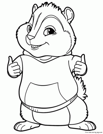 Print out Alvin and the Chipmunks Theodore Seville coloring page 