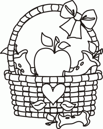 Apple Basket Coloring Page | Clipart Panda - Free Clipart Images