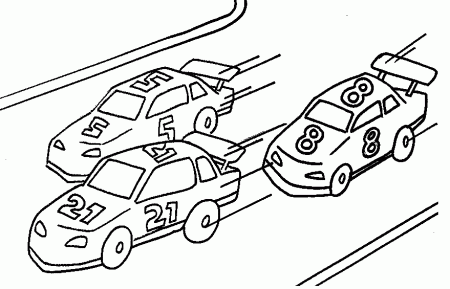 Racing Cars Coloring Page & Coloring Book
