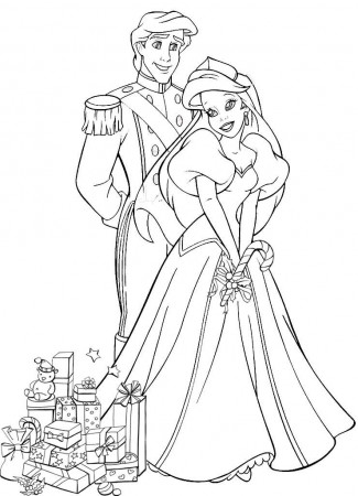 Disney Princess Ariel And Eric Coloring Pages