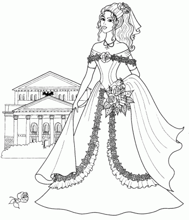 Princess and Her Castle - Princess Coloring Pages : Coloring Pages 