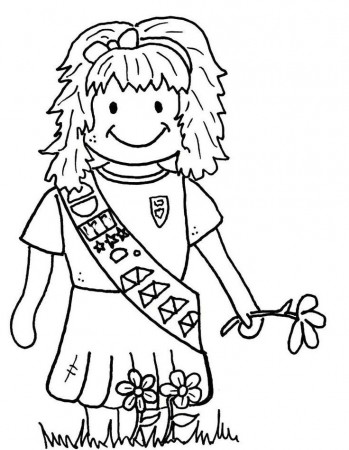 Girl Scout Brownie Coloring Picture | Girl Scouts - Coloring Pages (E…
