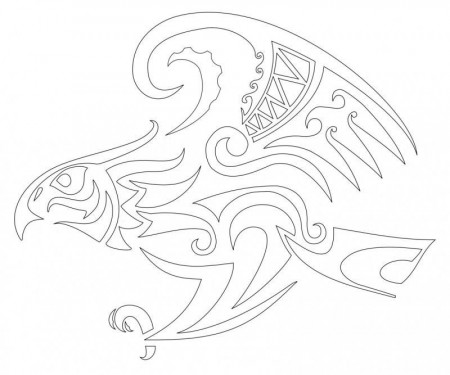 Outline Tribal Hawk Tattoo Design