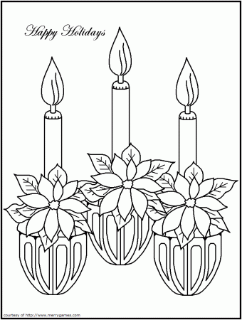 FREE Printable Christmas Coloring Pages - Candles & Lanterns