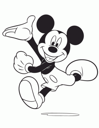 Classic Minnie And Mickey Mouse Holding Hands Coloring Page | Free 