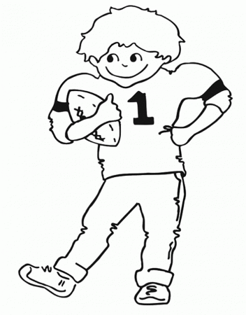 The Child Happy Football Coloring For Kids - Football Coloring 
