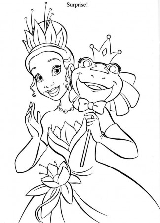 The Princess & the Frog Coloring Page | Coloring pages and tips | Pin…