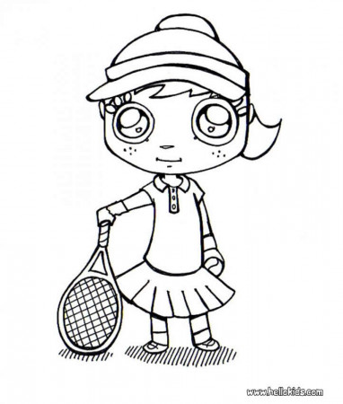 TENNIS coloring pages - Tennis player ready to play
