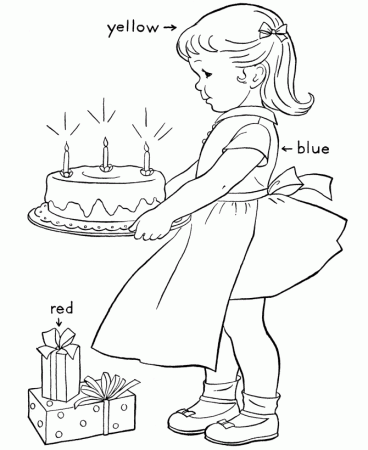 Princess Birthday Cake Coloring Page Images & Pictures - Becuo