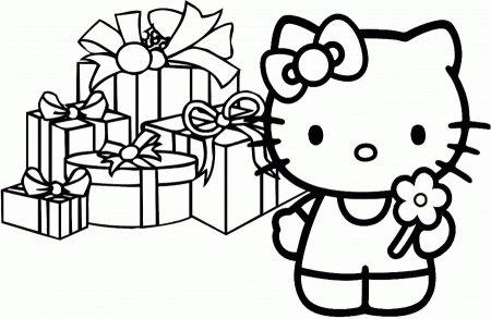 hello kitty christmas Colouring Pages