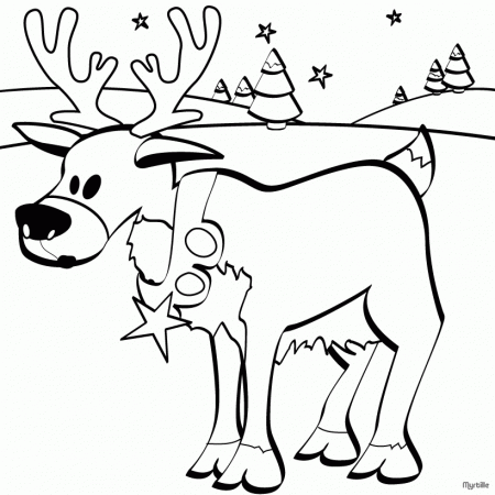 Christmas Disney Reindeer Coloring Page | HelloColoring.com 
