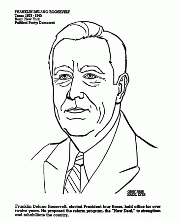 USA-Printables: US Presidents Coloring Pages - President Franklin 