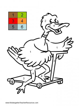 Duck Color by number worksheets