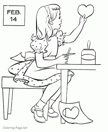 Valentine coloring page - Heart | Valentines craft