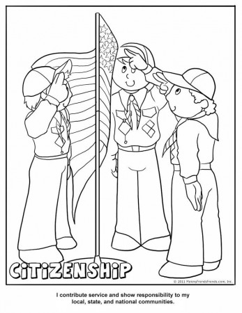 Printable Citizenship Coloring Page | Cub Scout Ideas