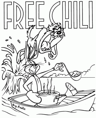 Coloring Free chili Bugs Bunny and Taz picture