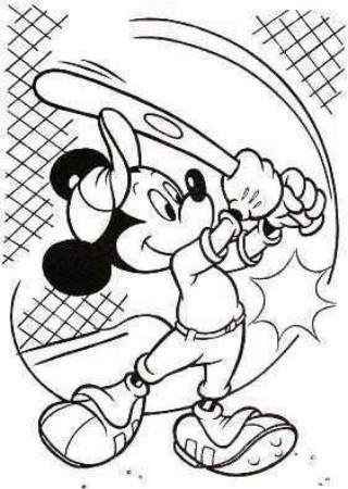 Mickey Mouse Baseball Printable Coloring Pages | Laptopezine.