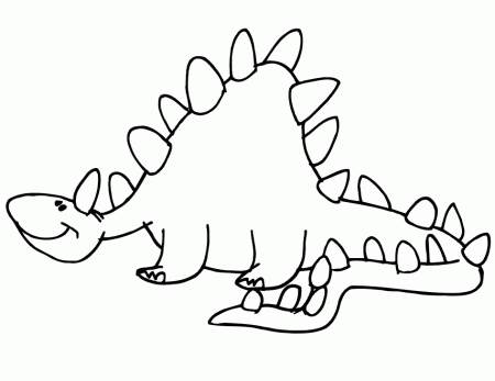Dinosaur Coloring Page | Happy Stegosaurus