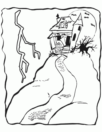 Haunted House Coloring Page | Haunted House On Hill