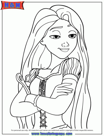 Rapunzel Character From Disneys Tangled Movie Coloring Page | Free 