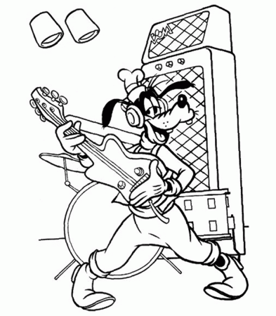 Guffy Play Guitar Coloring Pages | The Coloring Pages