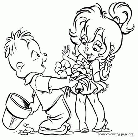 Alvin and the Chipmunks - Alvin giving flowers to Brittany 