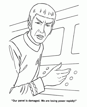 Star Trek Coloring Pages - Mr Spock at damage control station - TV 
