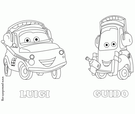 Cars Movie - Luigi and Guido coloring page