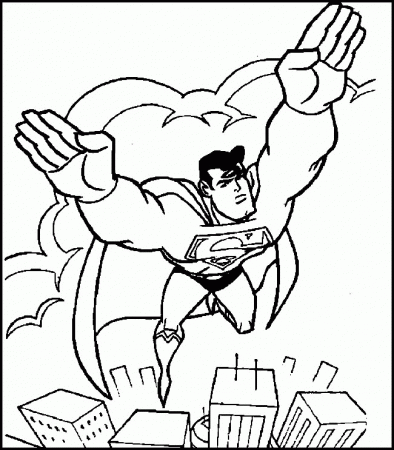 Superman Flying Skip Town Coloring Pages - Superman Coloring Pages 