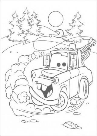 Disney Cars Christmas Coloring Pages | HelloColoring.com 