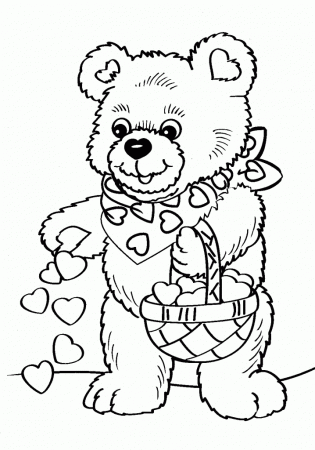 Teddy-bear-Coloring-Pages-08 | Coloring pages for kids years 3-6 | Pi…