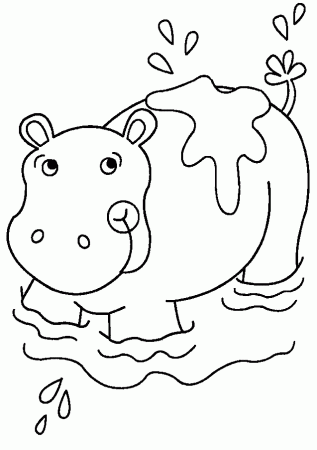 Hippopotamus coloring pages