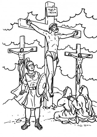 Jesus on the cross | Coloring: Bible: NT: Gospels