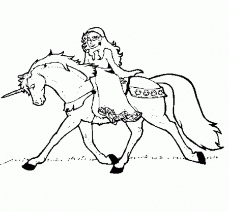 Princess And Unicorn Coloring Pages - Kids Colouring Pages