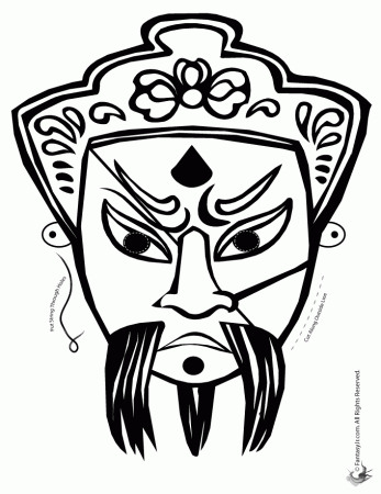 Mask of China Colouring Pages (page 3)