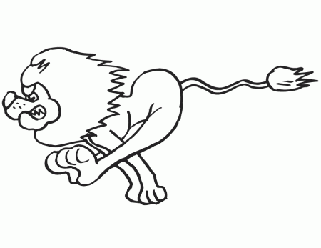 Running Lion Coloring Page | Free Printable Coloring Pages