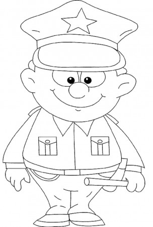 Printable Strong Policeman Coloring Pages - Holidays Coloring 
