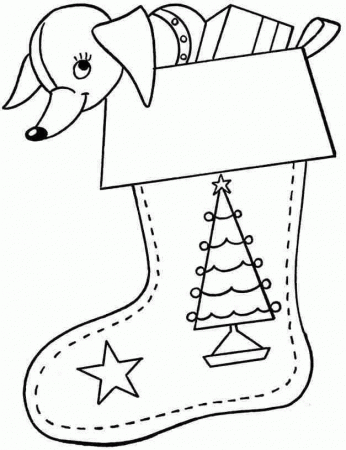 Printable Free Christmas Stocking Colouring Pages For Little Kids 