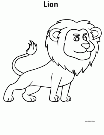 Lion - Printable Coloring Book Image (Kids Bible Maps)