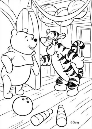 Winnie The Pooh coloring pages - Winnie in Tigger's house