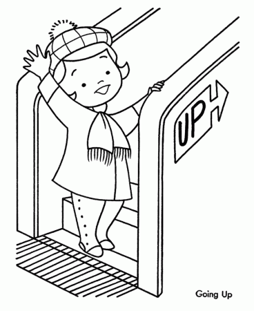 Christmas Shopping Coloring Pages - Little Girl at the Department 