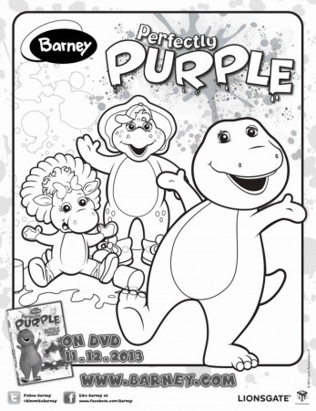 Barney #Printable Coloring Sheet 4 #kids | Barney party