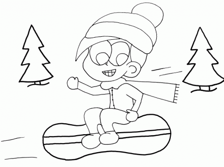 Winter Snowboard Sports Coloring Pages & Coloring Book