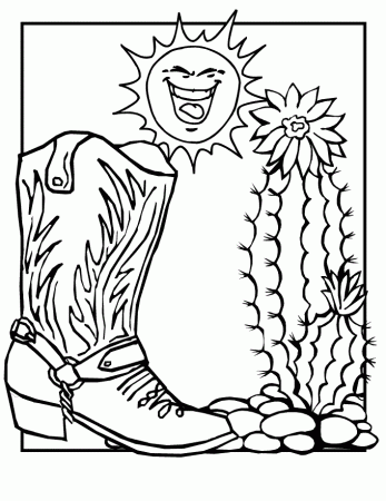 Cowboy Boot Coloring Pages Free