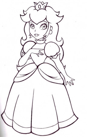princess peach from mario Colouring Pages (page 2)