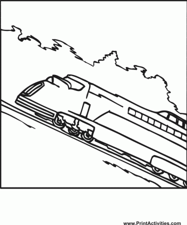 train coloring page high speed