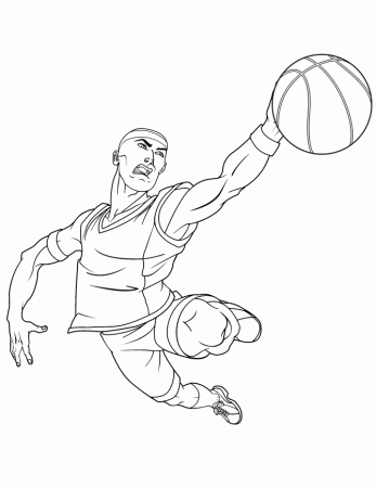 Basketball Player Dribbling Coloring Page | Free Printable 