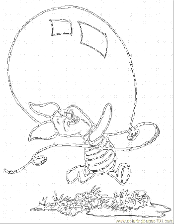 Coloring Pages Piglet And His Cute Baloon (Cartoons > Winnie The 