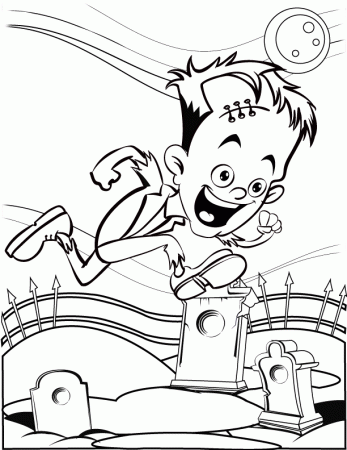 Frankenstein Boy - Free Printable Coloring Pages