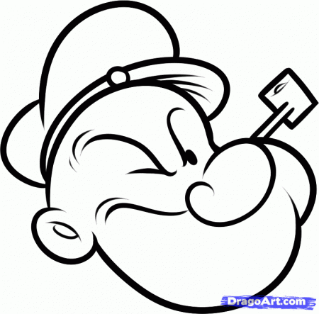 How to Draw Popeye Easy, Step by Step, Cartoons, Cartoons, Draw 